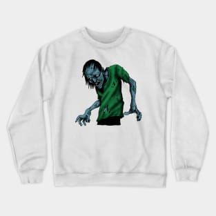 horror rainbow zombie in graveyard scary design Crewneck Sweatshirt